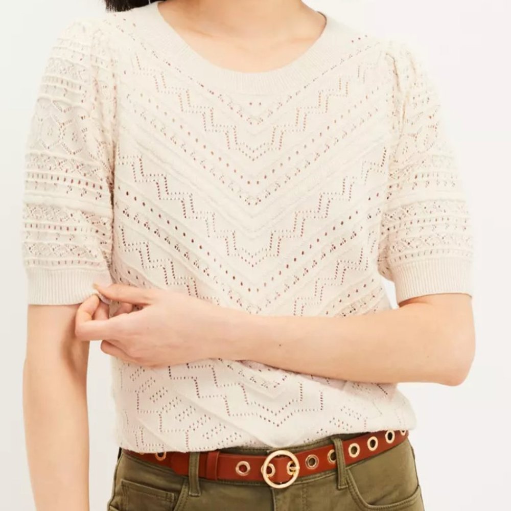 NWT LOFT Pointelle Sweater Tee
